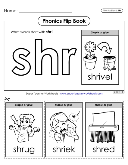 Phonics Flip Book (Shr-)