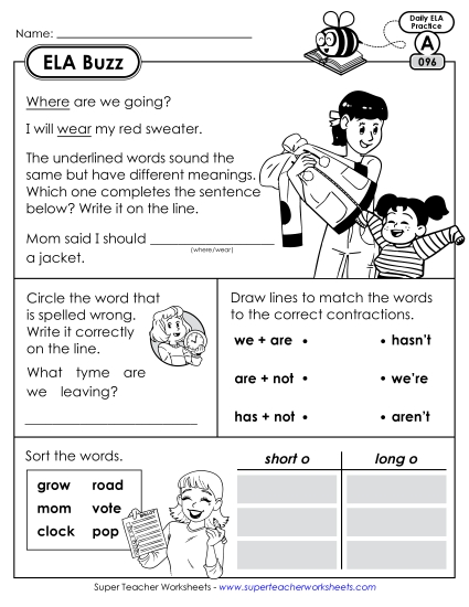 New ELA Buzz: Week 20<br>Worksheets 96 through 100 Worksheet
