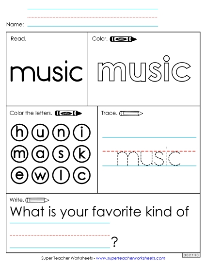 Worksheet 1: Music
