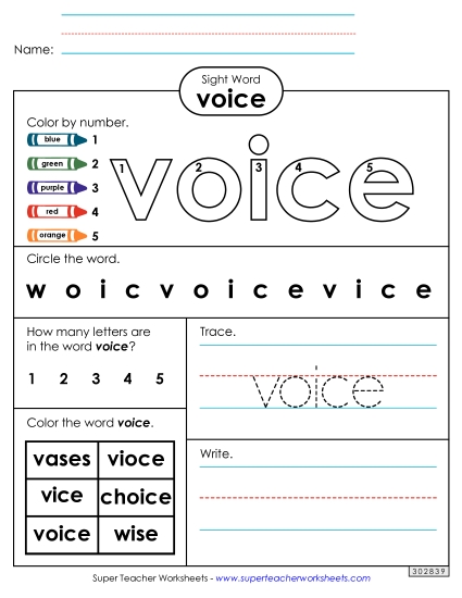 Worksheet 4: Voice