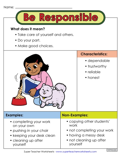 Be Responsible Anchor Chart