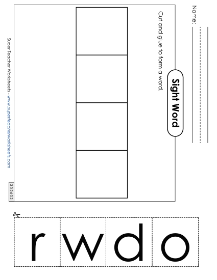 Large Cut-and-Glue: Word