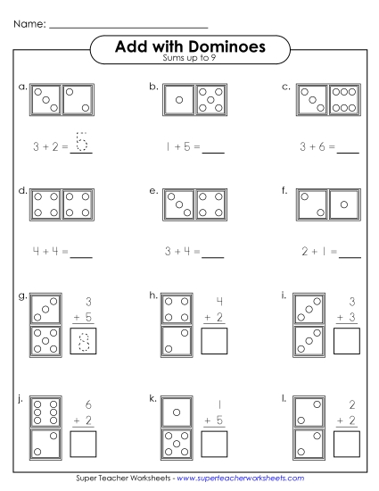 Domino Addition (Sums to 9)