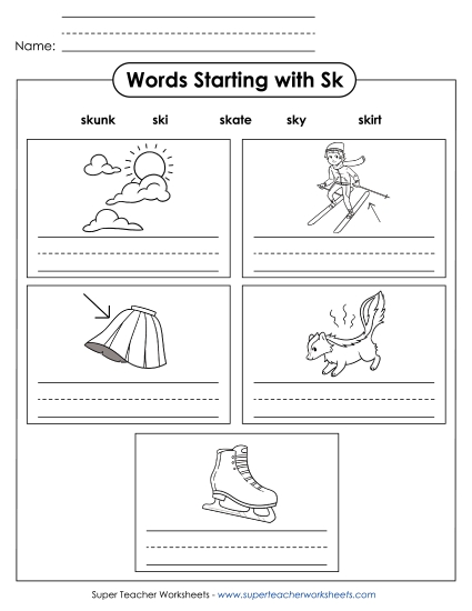 Writing Words that Start with SK