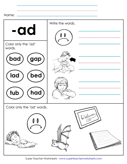 Worksheet 2 (-ad Words)