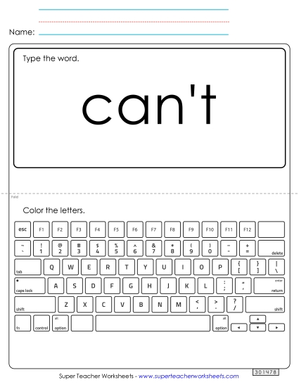 Type the Word: Can\'t