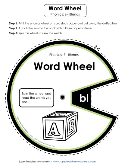 Word Wheel (Bl- Blends) 