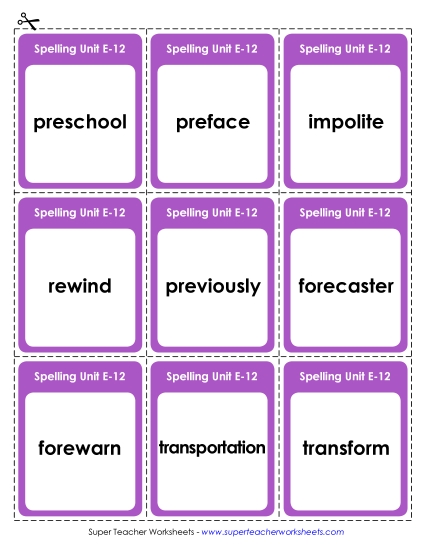 Flashcards (E-12)