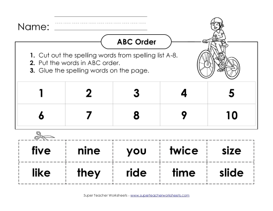 ABC Order: Cut-Glue (A-8)