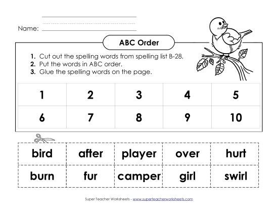 ABC Order: Cut and Glue (B-28)