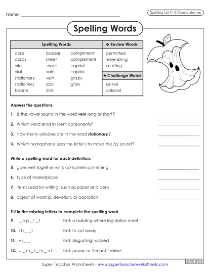 Question Worksheet (F-13)
