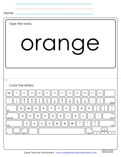 Type the Word: Orange