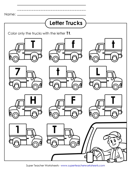 Letter T t Recognition - Truck