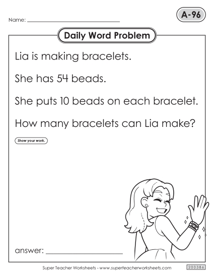 Daily Word Problems <br>A-96 through A-100