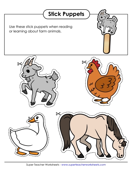Farm Stick Puppets