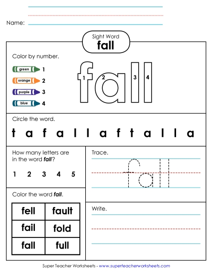 Worksheet 4: Fall
