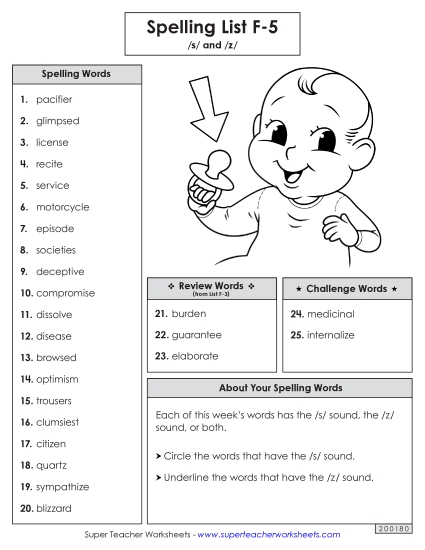 Spelling Word List (F-5)