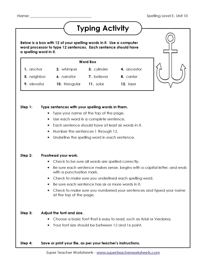 Typing Sentences (E-10)