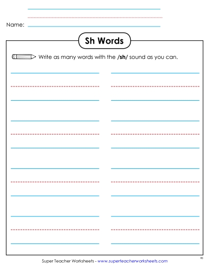 Phonics Brainstorm (SH Words)