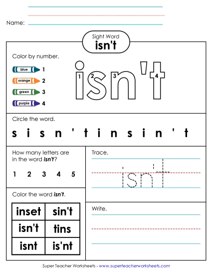 Worksheet 4: Isn\'t