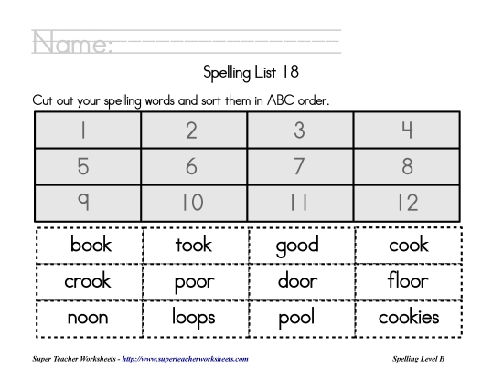 Spelling ABC Order (Grade 2)