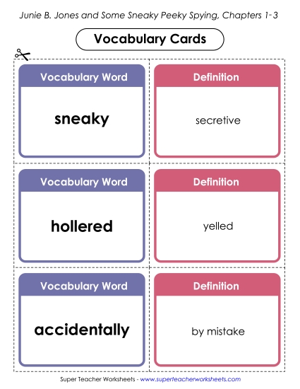 Vocabulary Cards for Chapters 1-3