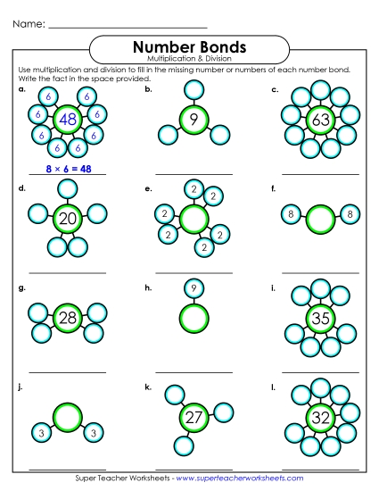 Multiplication Number Bonds 0-10