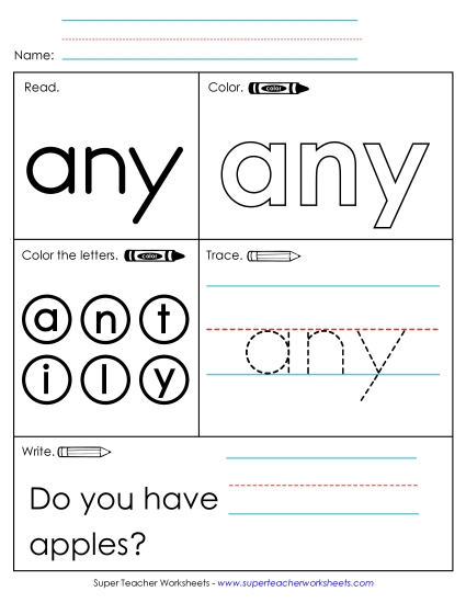 Worksheet 1: Any