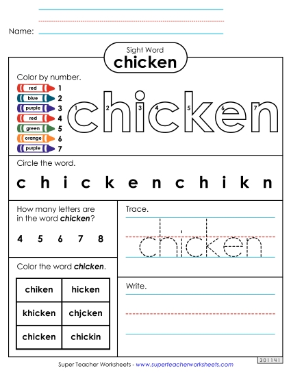 Worksheet 4: Chicken
