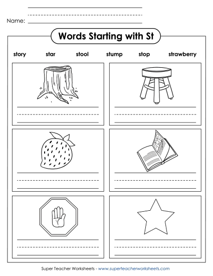 Writing Words that Start With ST