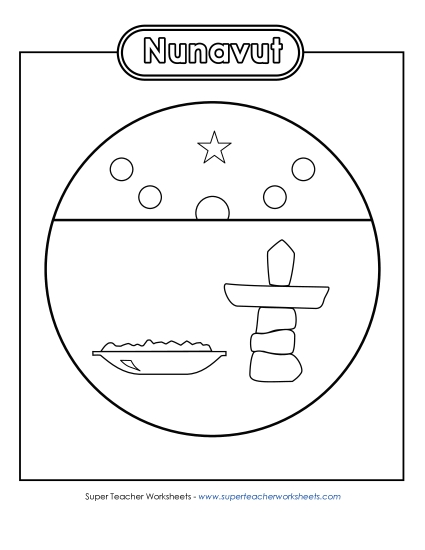 Nunavut Escutcheon (Black & White)