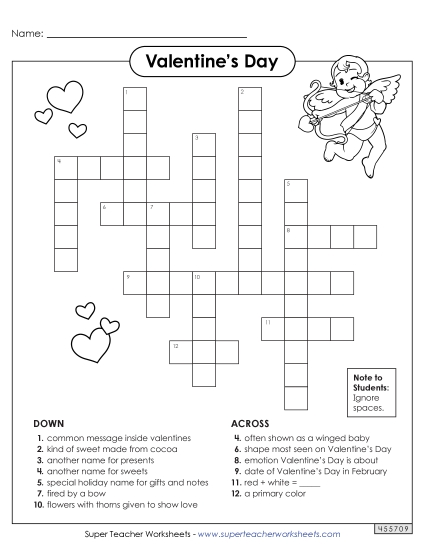 Valentine\'s Day Crossword