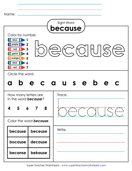 Worksheet 4: Because