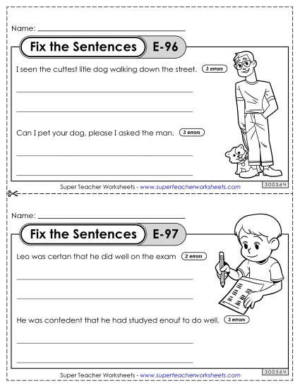 Fix the Sentences E-96 through E-100