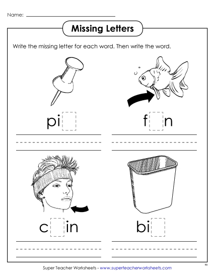 Missing Letters (-in)