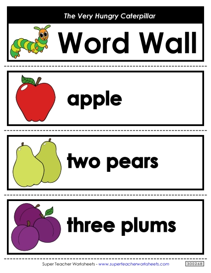 Hungry Caterpillar Word Wall