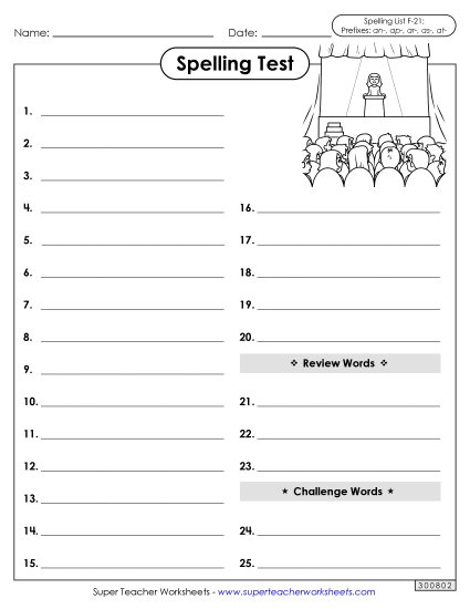 Spelling Test (F-21)