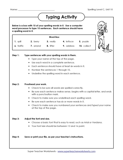 Typing Sentences (C-10)
