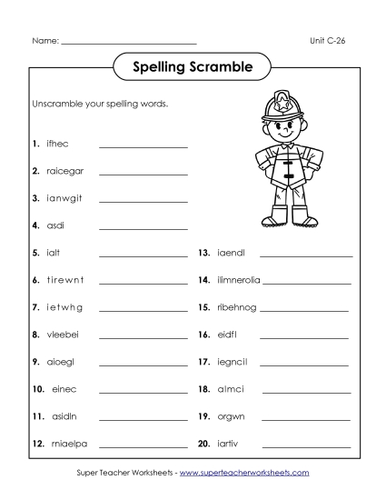 Word Scramble (C-26)