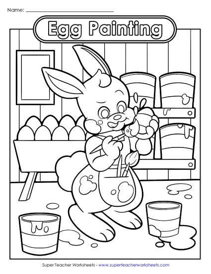 Coloring Page: Egg Painting