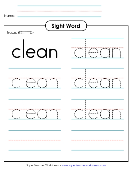 Trace the Word: Clean