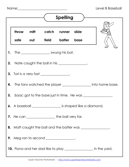 Sentence Completion (B-Baseball) 
