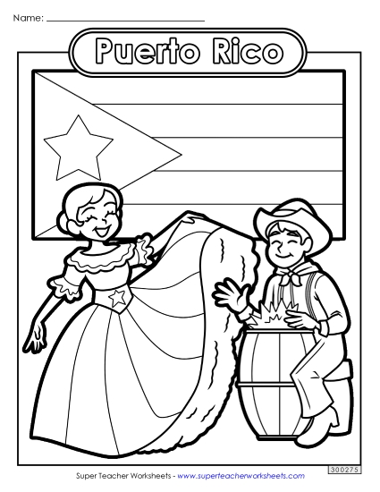 Puerto Rico Coloring Page