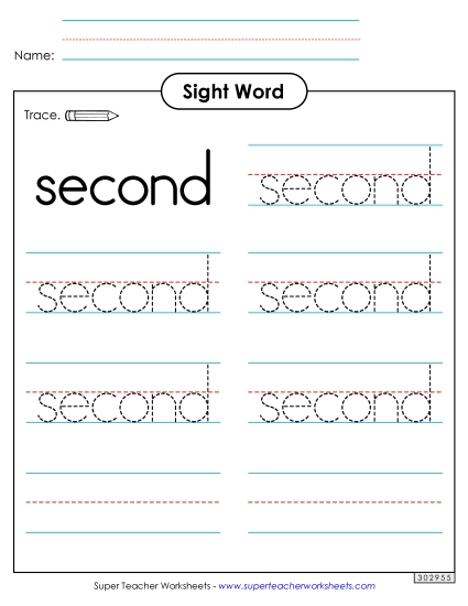Trace the Word: Second