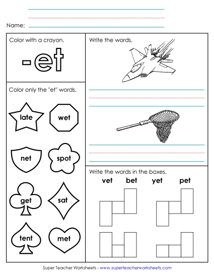 Worksheet 1 (-et Words)