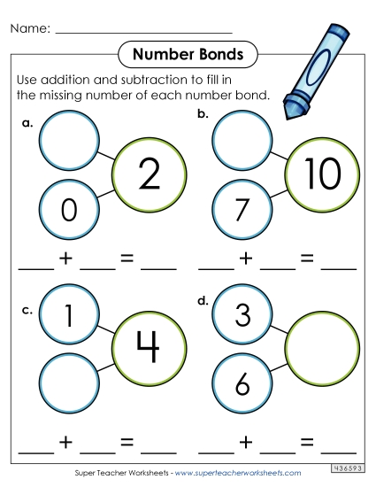 Horizontal Number Bonds with Equations