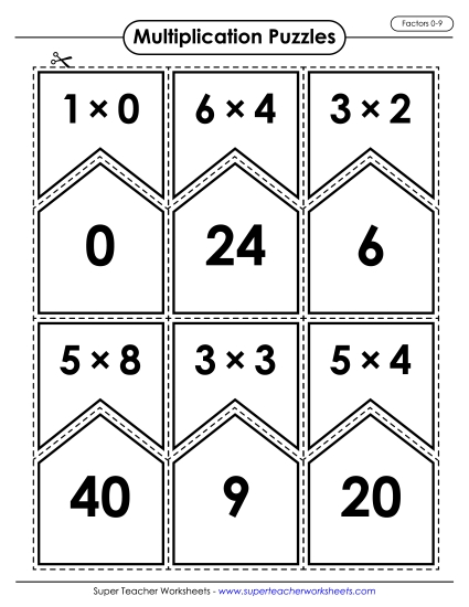 Game: Multiplication Puzzle Match: 0-10