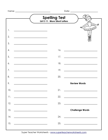 Spelling Test (E-11)