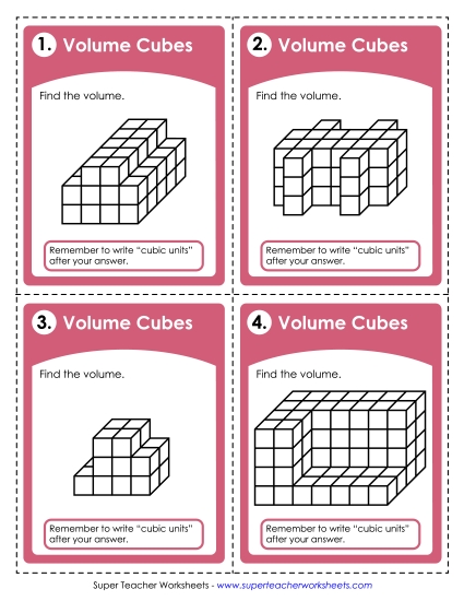 Task Cards: Volume Cubes (Advanced)