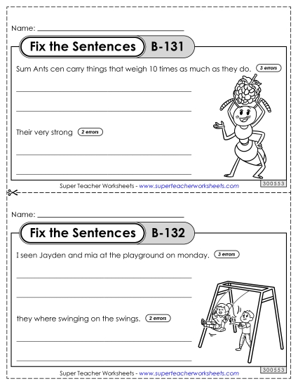 Fix the Sentences B-131 through B-135